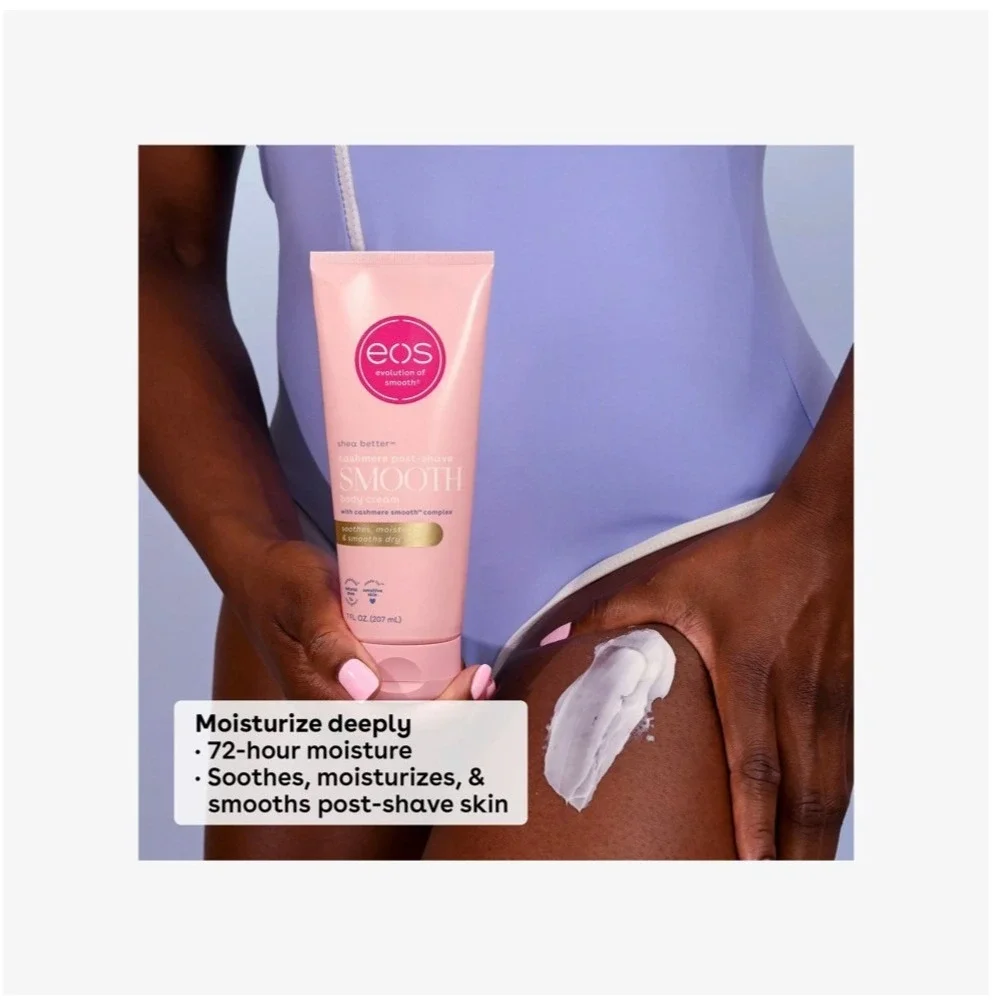 EOS Shea Butter Cashmere Post-Shave Smooth‎ Body Cream 7oz Pink Tube